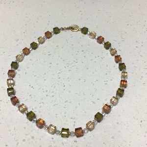 Iridescent  Crystal Beaded Necklace